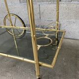 Desserte a roulettes laiton