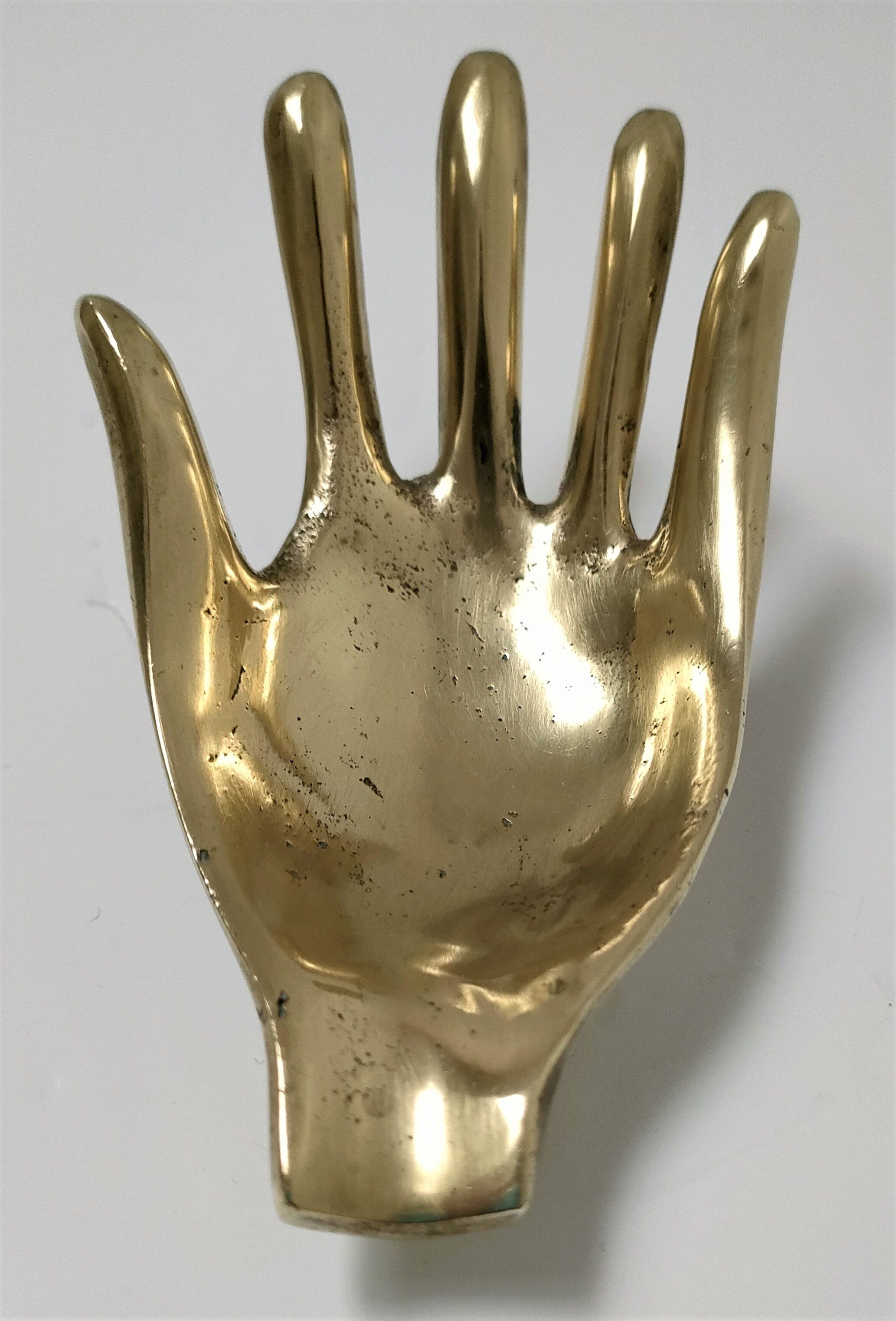 Hand bronze gilded ashtray design 70s