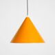Original 1970s orange metal pendant lamp by Louis Poulsen model Billiard