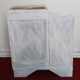 Art Deco bedside table top red marble