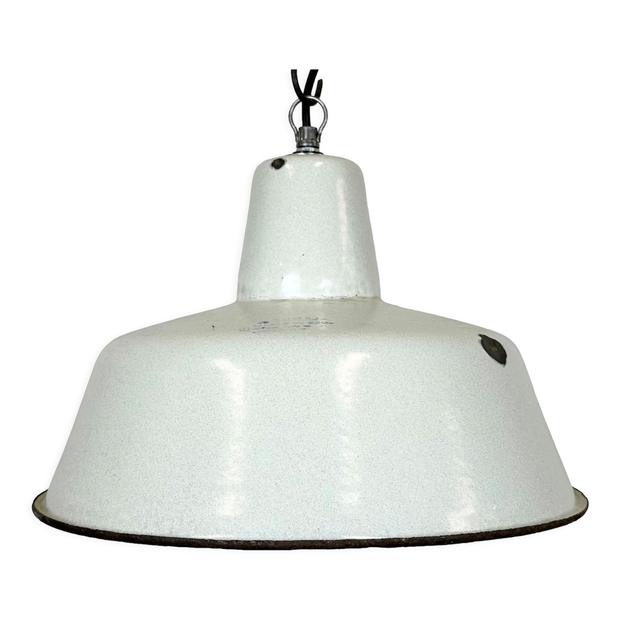 Industrial White Enamel Factory Pendant Lamp from Zaos, 1960s