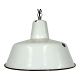 Industrial White Enamel Factory Pendant Lamp from Zaos, 1960s