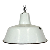 Industrial White Enamel Factory Pendant Lamp from Zaos, 1960s