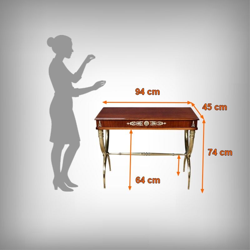 Console en placage d’acajou, style Empire – 1re partie XXe