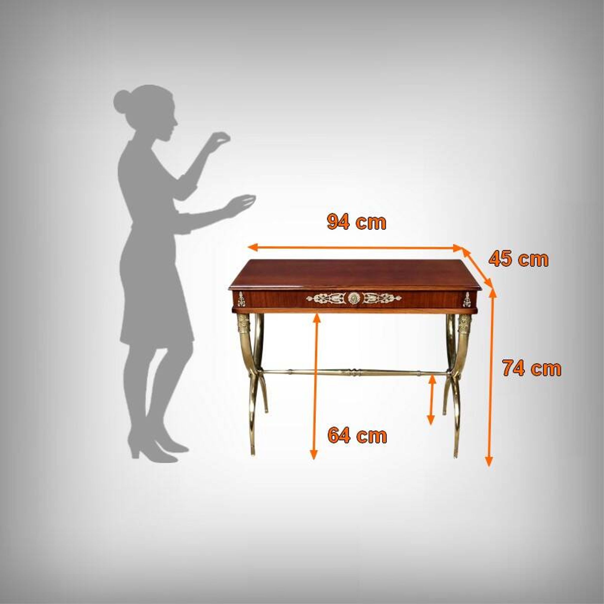 Console en placage d’acajou, style Empire – 1re partie XXe