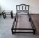 Bamboo and rattan bed and bedside table set, Italian design, 1970s.