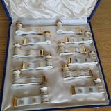 12 Limoges art porcelain knife rests in their case