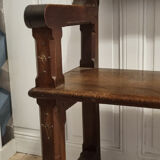 Stylized church pew, early twentieth century, solid wood