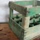 Green wooden bottle case