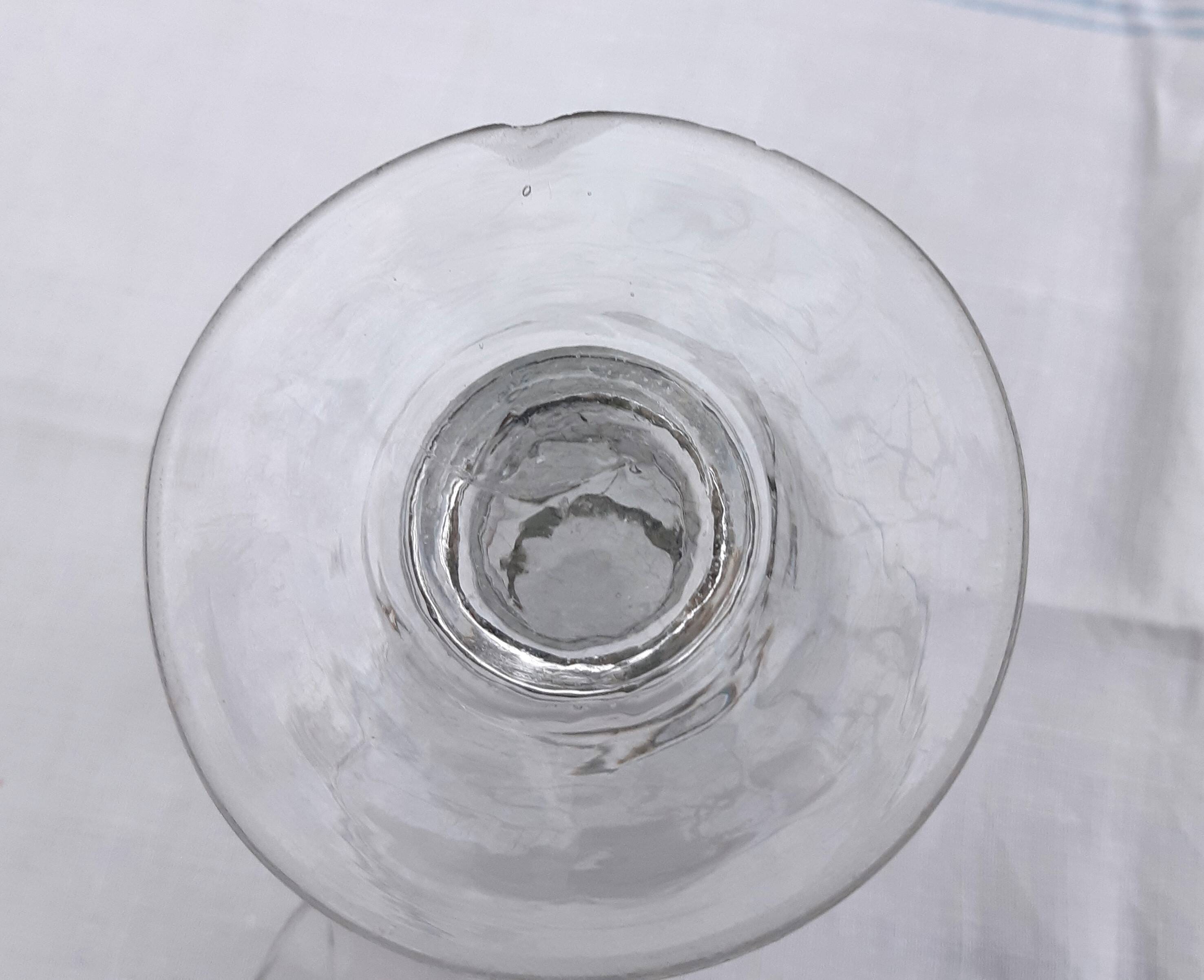 2 old bistro glasses, flared, in blown glass