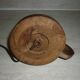Lamp foot shape wooden candlestick turned old