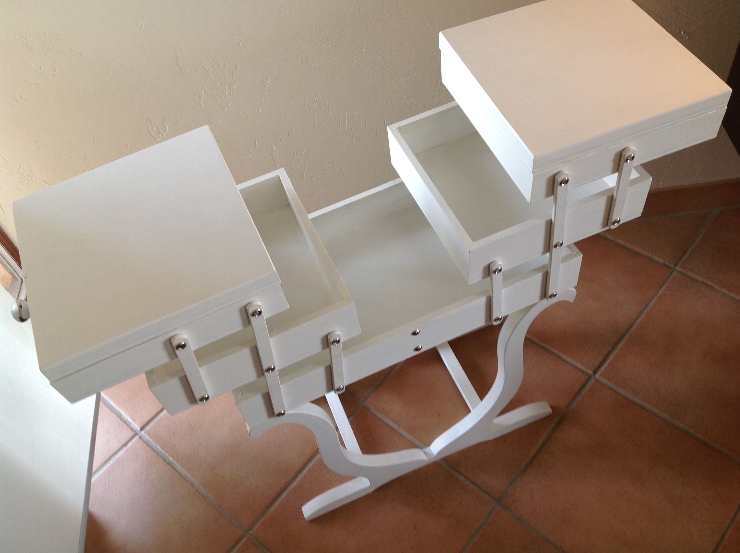 Worker painted wooden art deco form