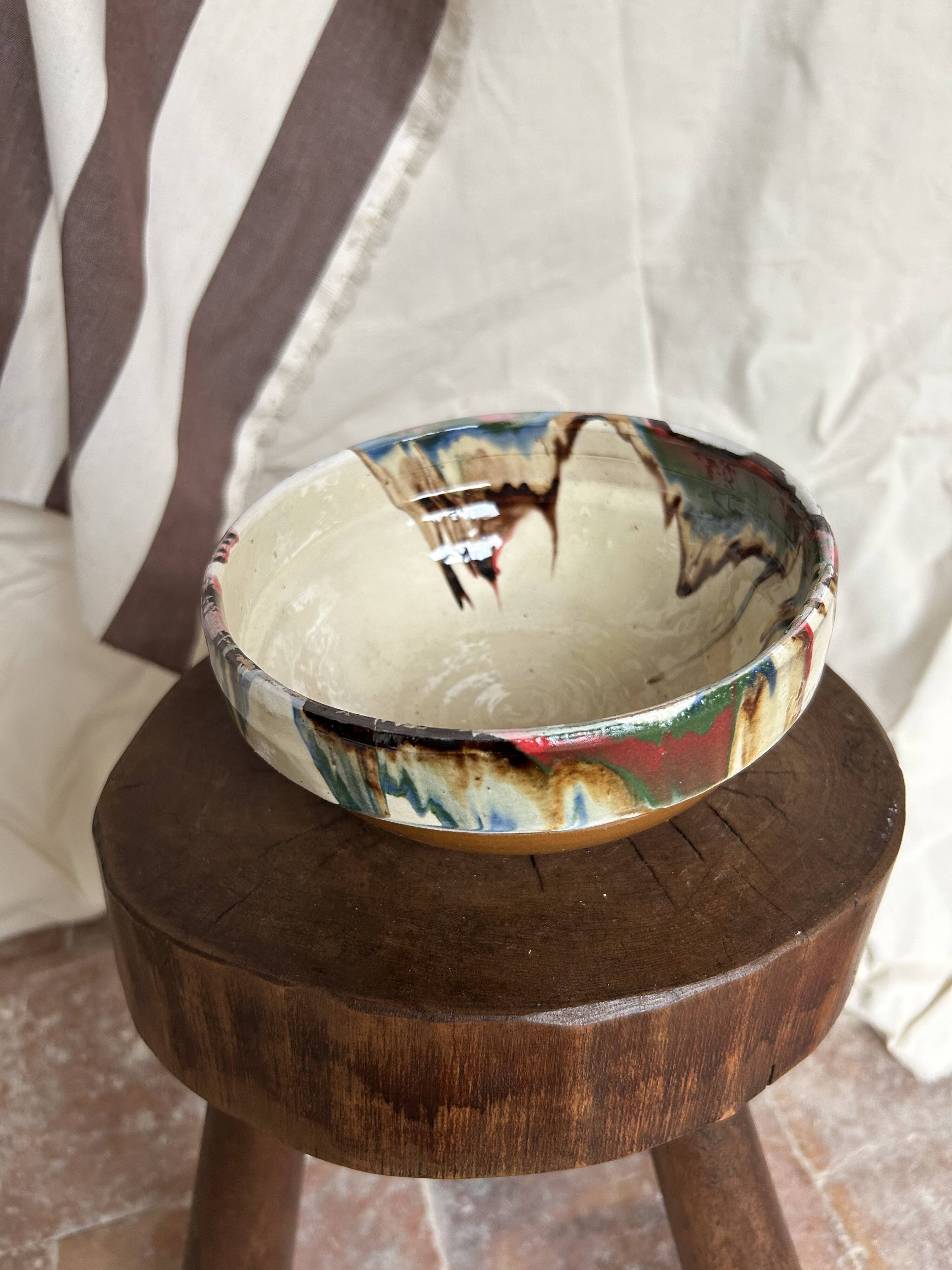 Painted terracotta bowl