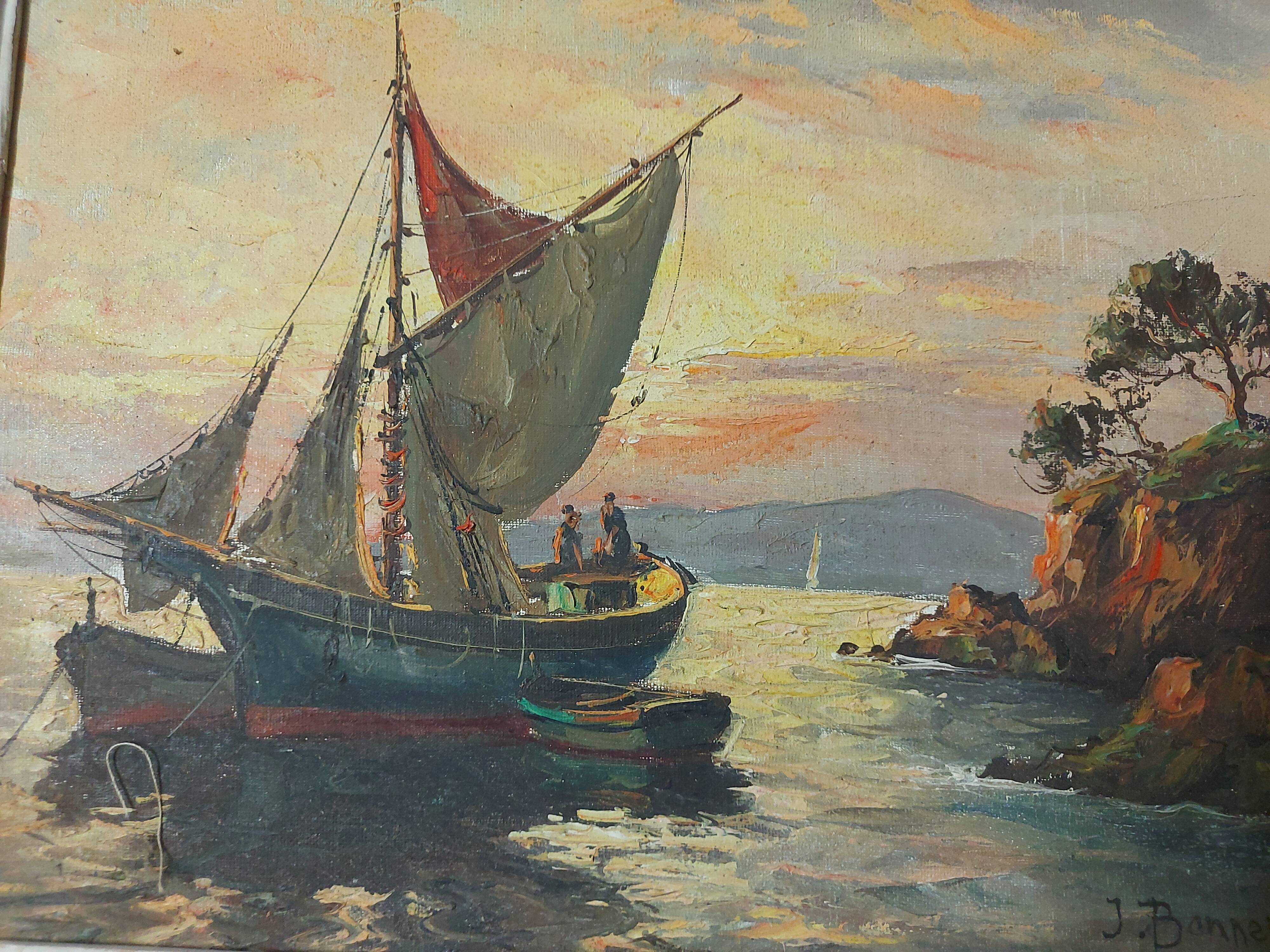 Painting, oil painting on canvas, marine, seaside