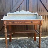 Toilet table in pitchpin and marble