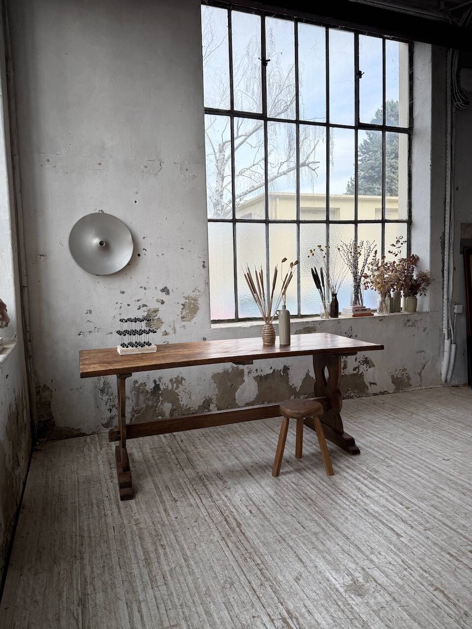 Monastery-style farmhouse table, pine, 210cm