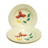 Set of 3 hollow plates "Larmor" Digoin Sarreguemines