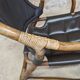 Pair of vintage skaï bamboo armchairs
