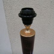 Old lum lamp foot mahogany and gold metal 1970