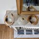 Pair of moulded glass light fixtures