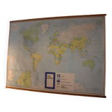 Old school map of the world 1977 wall decoration