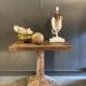 Industrial console cast iron and oak tray