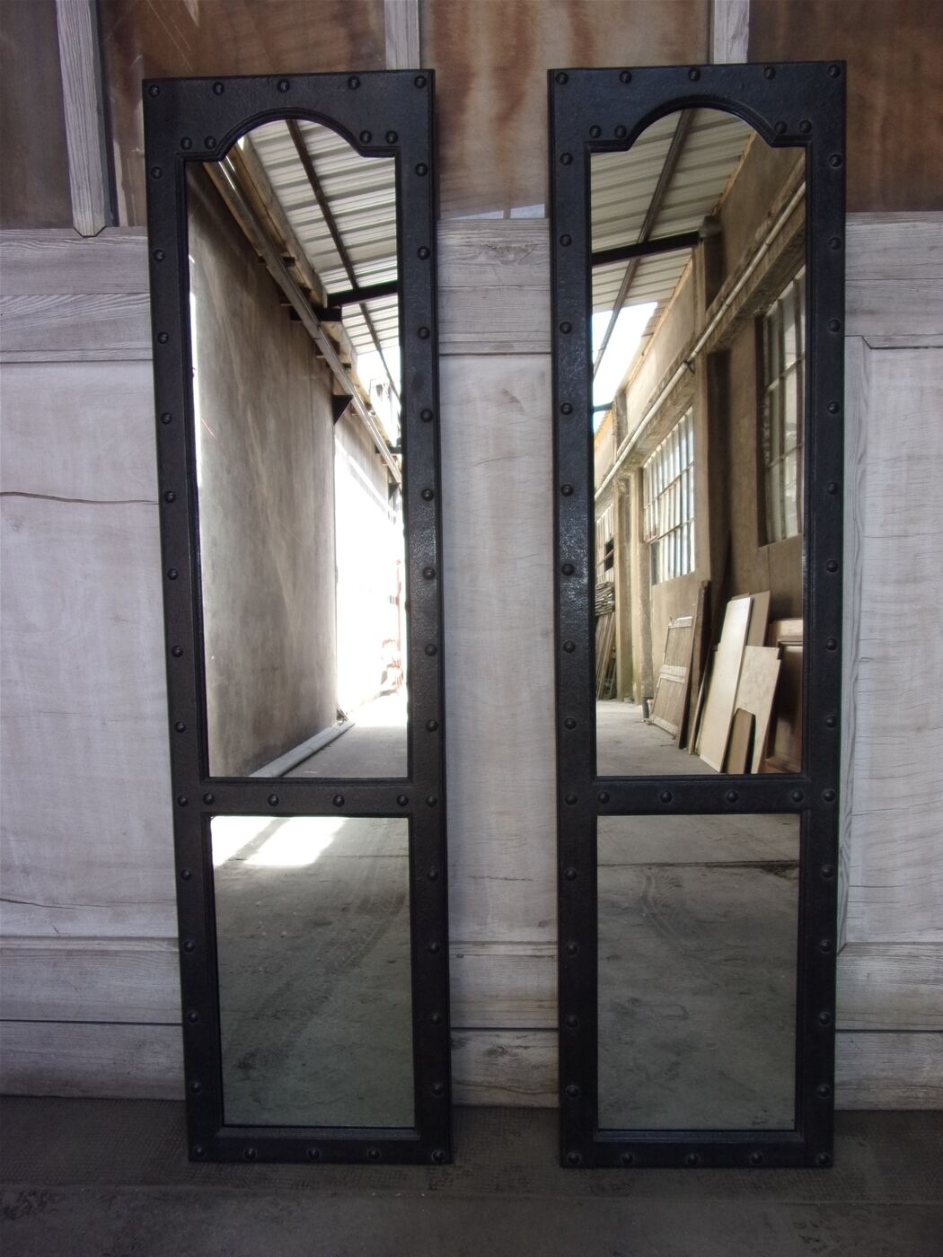 Wooden mirror redesigned industrial style eiffel - 166x44cm