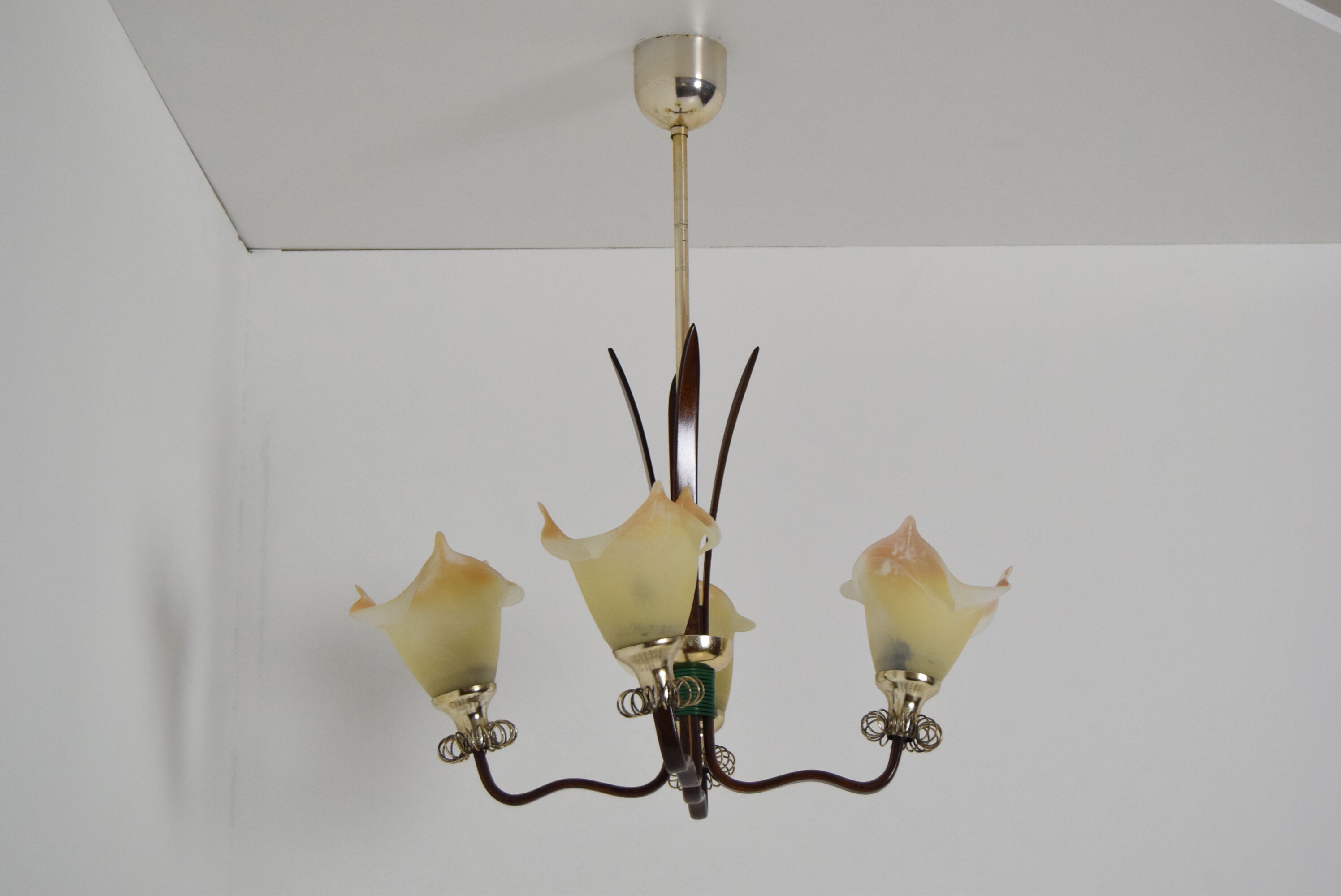 Mid-century Wood Chandelier 1970‘s