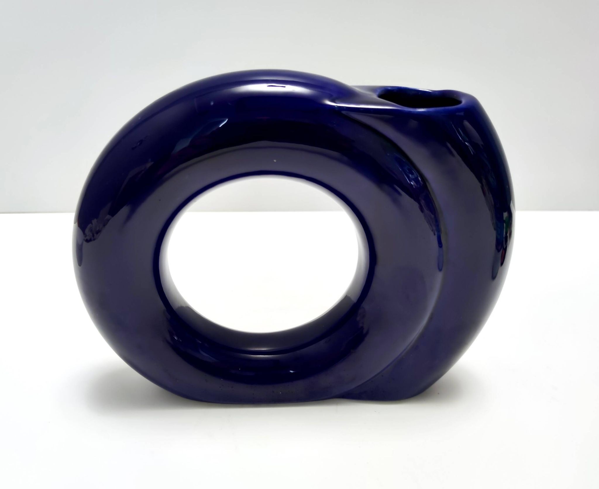 Vintage Blue Glazed Ceramic Vase by Pietro Arosio for Parravicini, Italy, 1