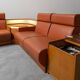 5 seater modular sofa eco-leather 70s vintage modern