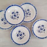 Hollow earthenware plates fb Badonviller décor vintage blueberries