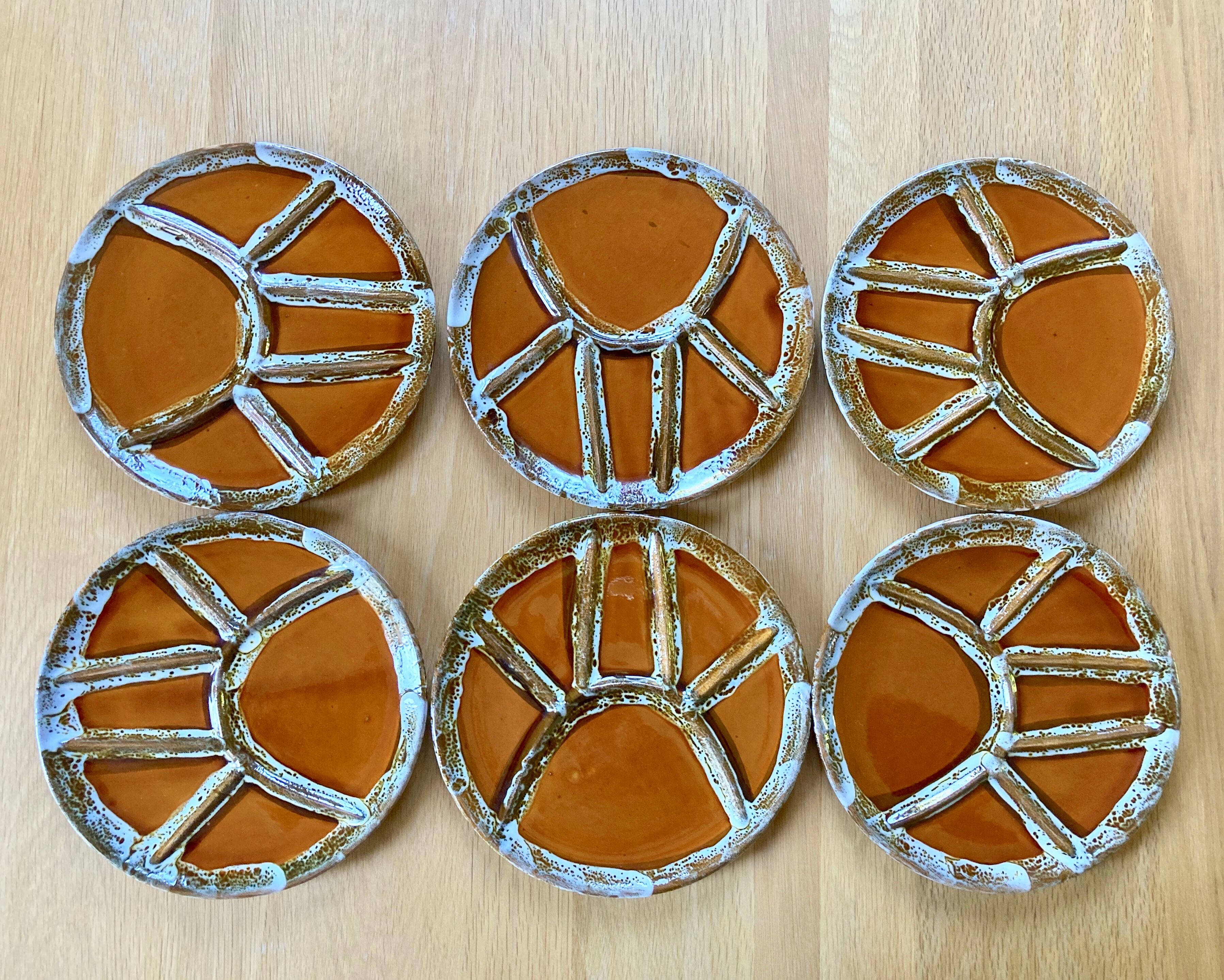 Vintage ceramic plates with compartments