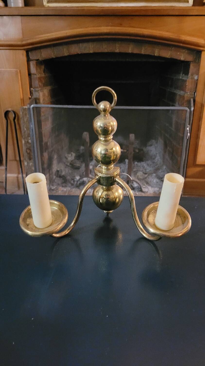 Pair of brass wall lights