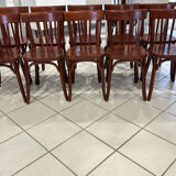 Set of 10 vintage bistro chairs from the 1970s.