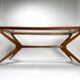 Vintage Italian Table in Wood and Brass by Turin School, 1950s