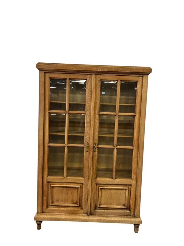 Vitrine en bois vintage / bibliothèque / étagère