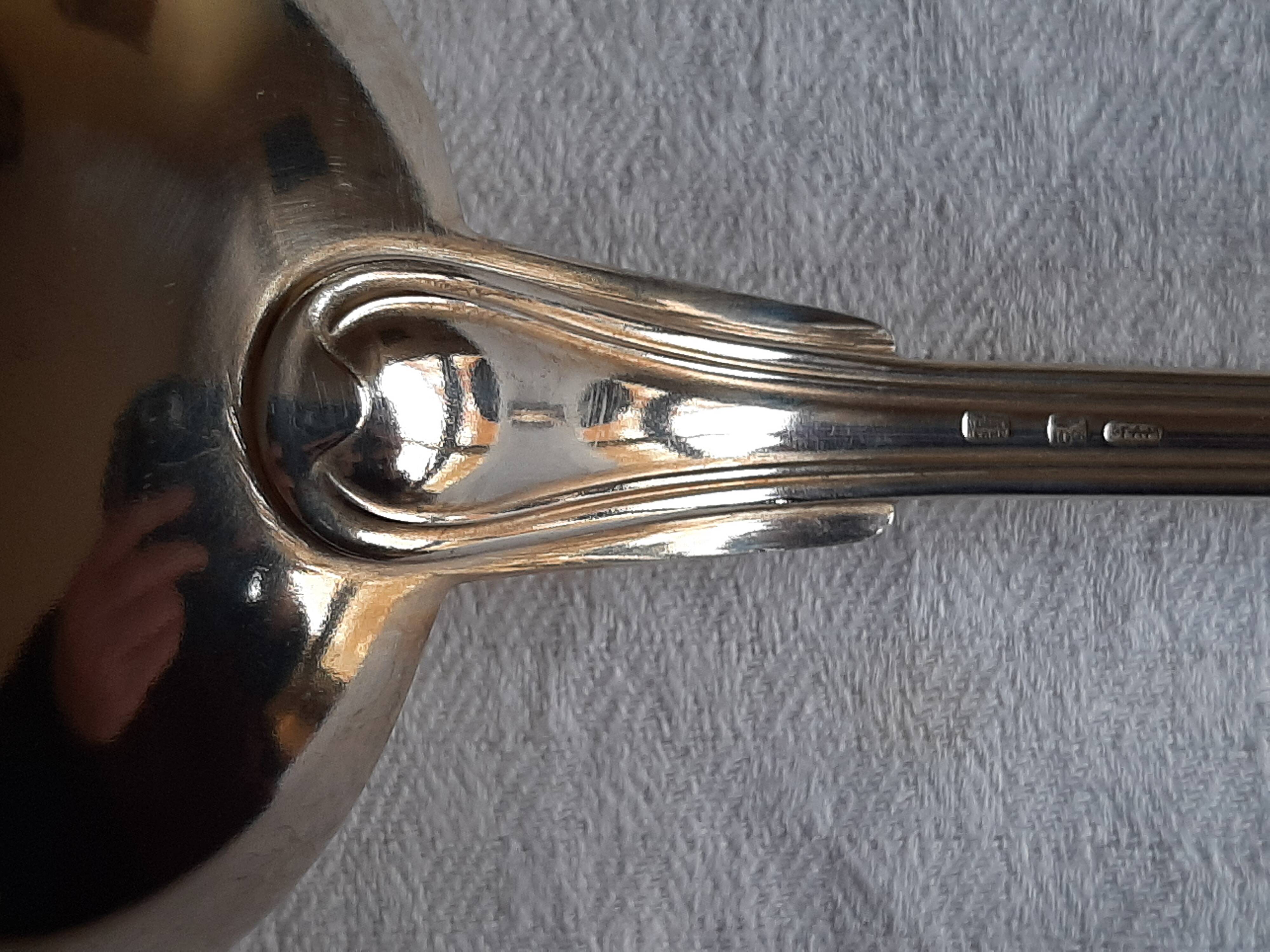 Silver metal cutlery set 37 pieces model in Filet/Chinon, SFAM
