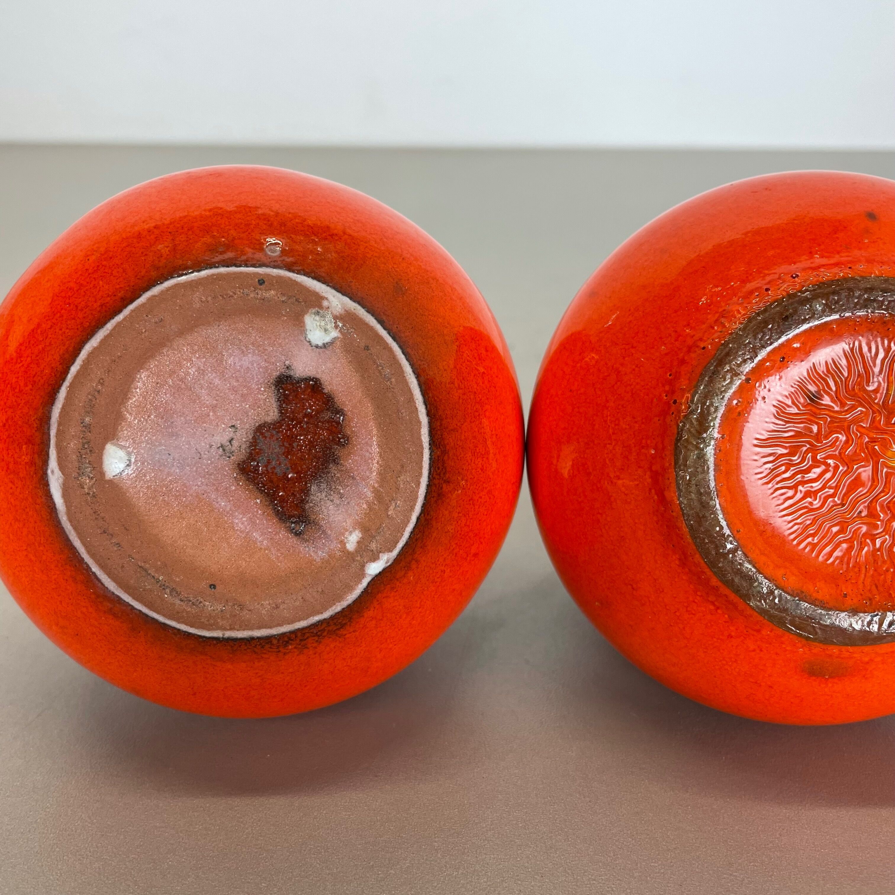 Set of 3 Original 1970 Ceramic Studio Pottery Vase by Roth Ceramics, Germany