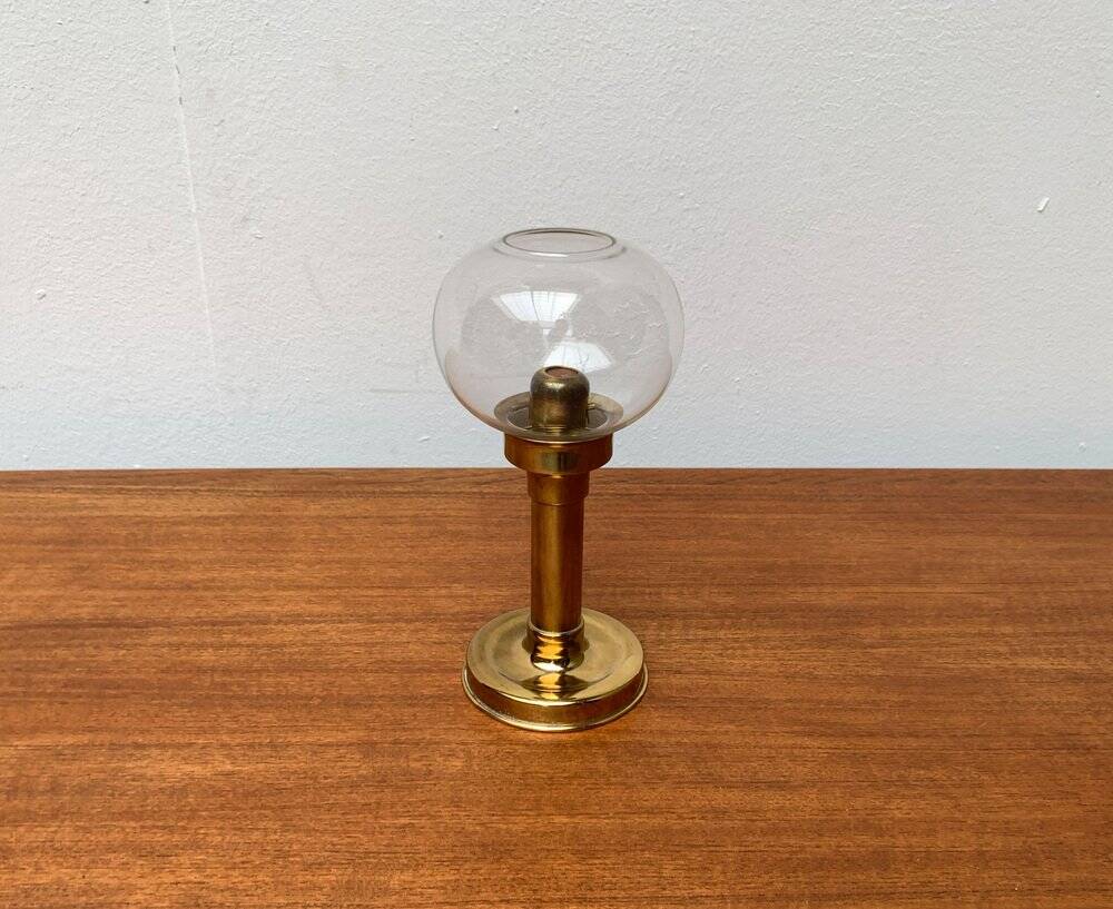 Brass and glass candle holder by Harald Buchrucker, mid-century, 1960s.