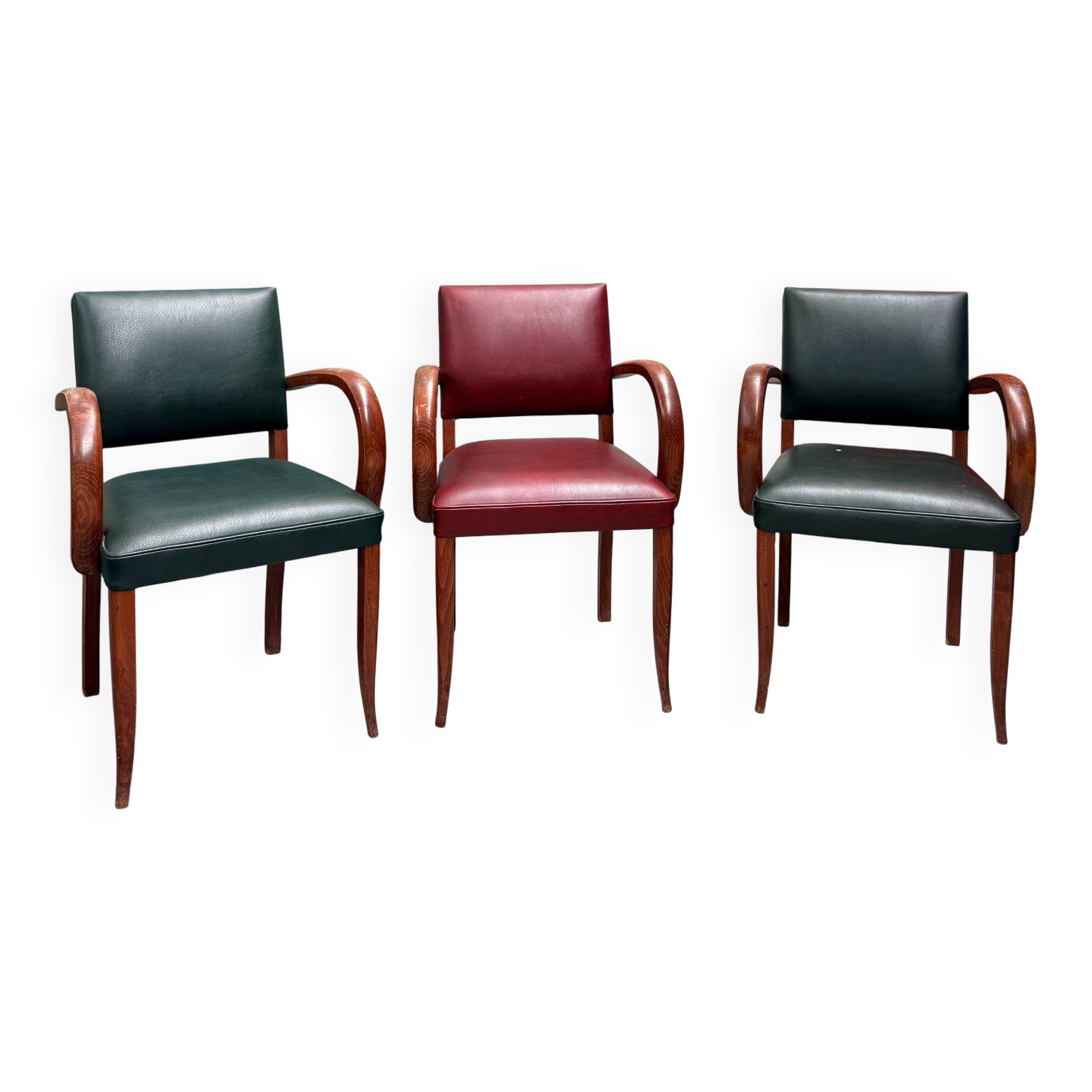 Set of 8 vintage Art Deco Bridge chairs (1930s-1940s)
