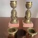 pair of antique bronze candlesticks