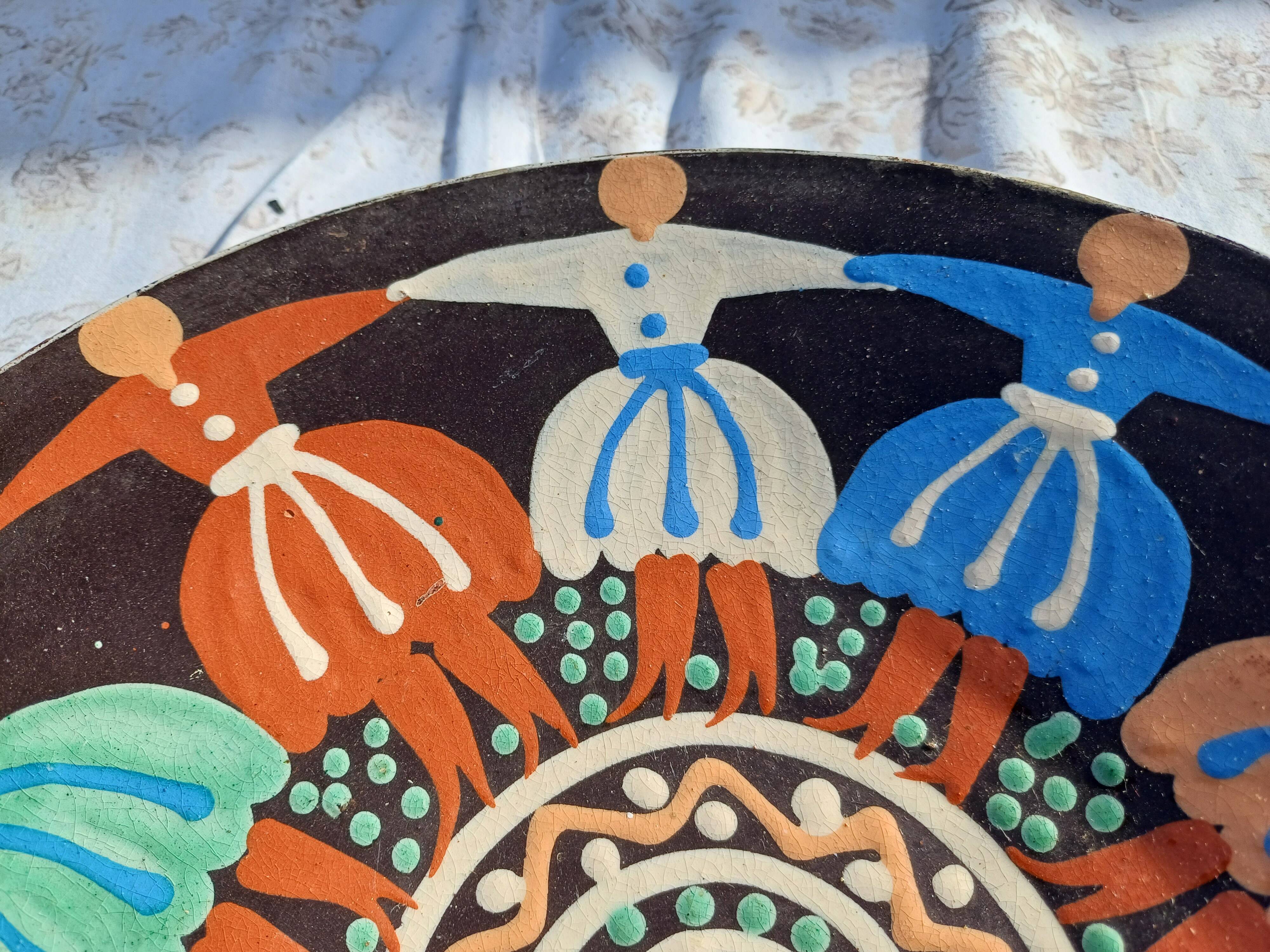 Glazed terracotta dish