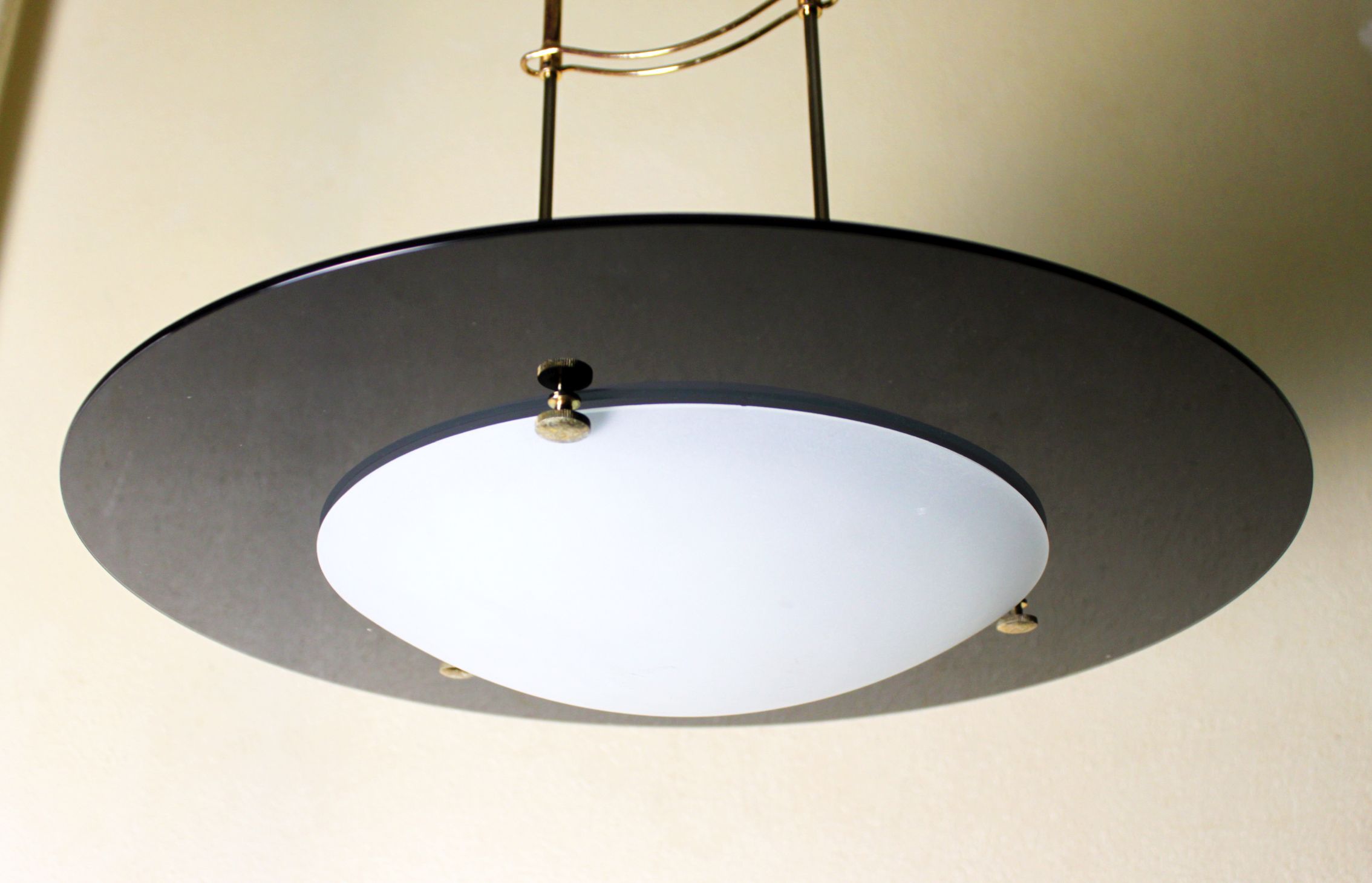 Modernist glass pendant light, 70s