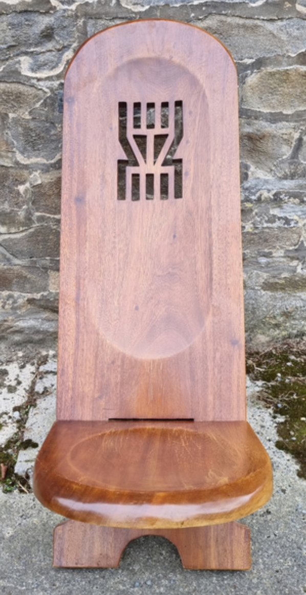 Folding African palaver chair, solid wood