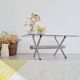 Table design basse chrome et verre années 70