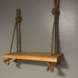 Wall shelf wood and rope