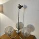 70s glass globe and metal pendant light