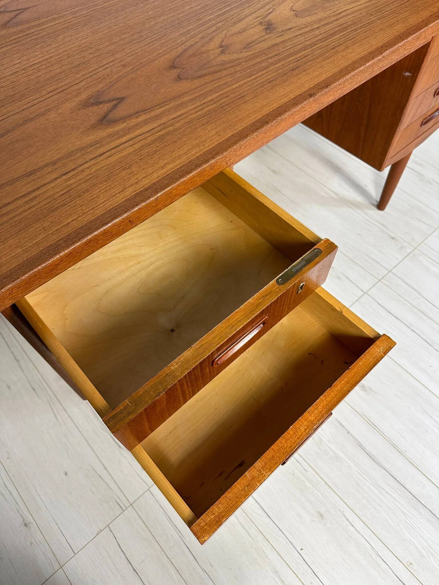 1960s Vintage Minimalistic Danish Teak Writing Desk