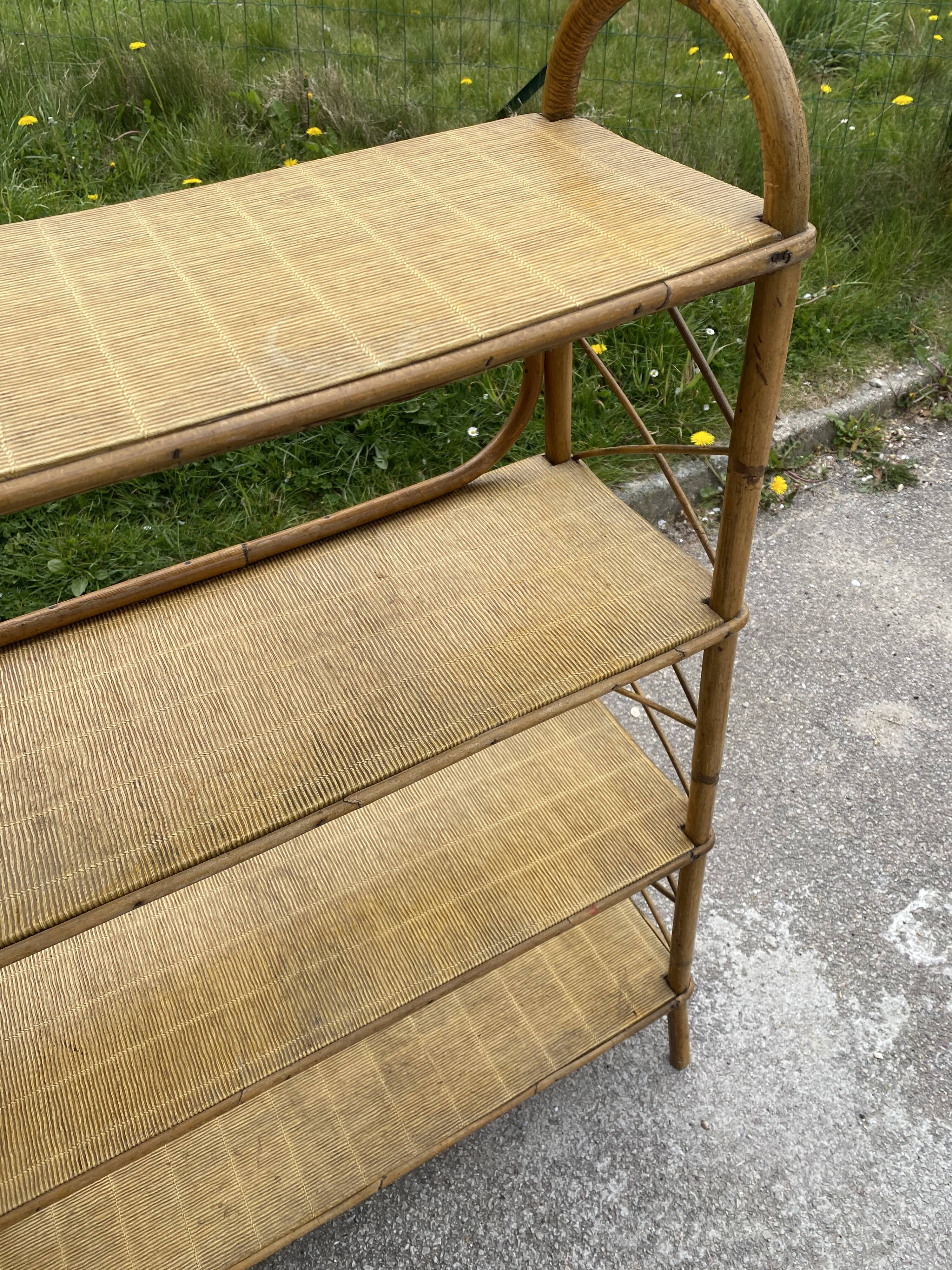 Vintage rattan shelf