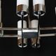 Modernist chandelier, chrome and opaline metal, mid-century france - 8 lights